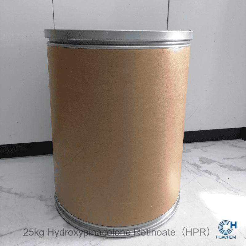 Bulk 25kg fibre drum packaging of Huachem HPR, designed for industrial-scale handling and storage.
