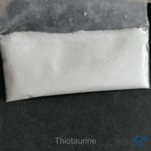 The fine, uniform, white crystalline powder texture of Huachem Thiotaurine, a high-purity cosmetic preservative.